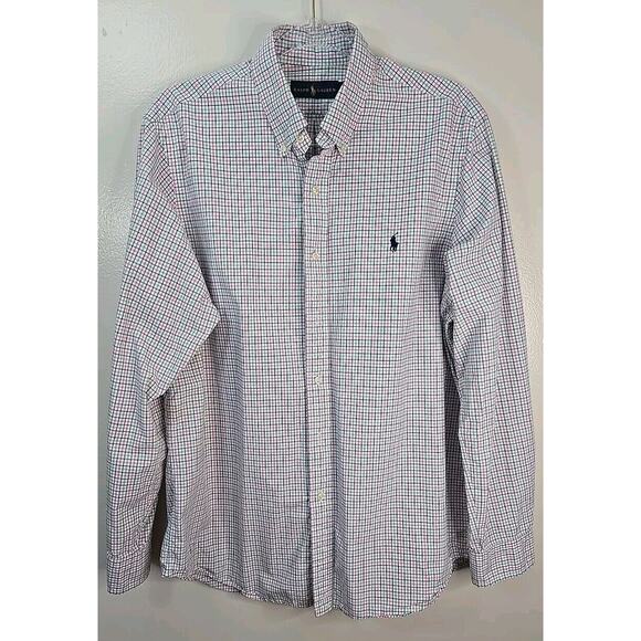 Ralph Lauren Regular Fit Size Large Button Down Dress Shirt Pastel Plaid Check - Picture 1 of 8